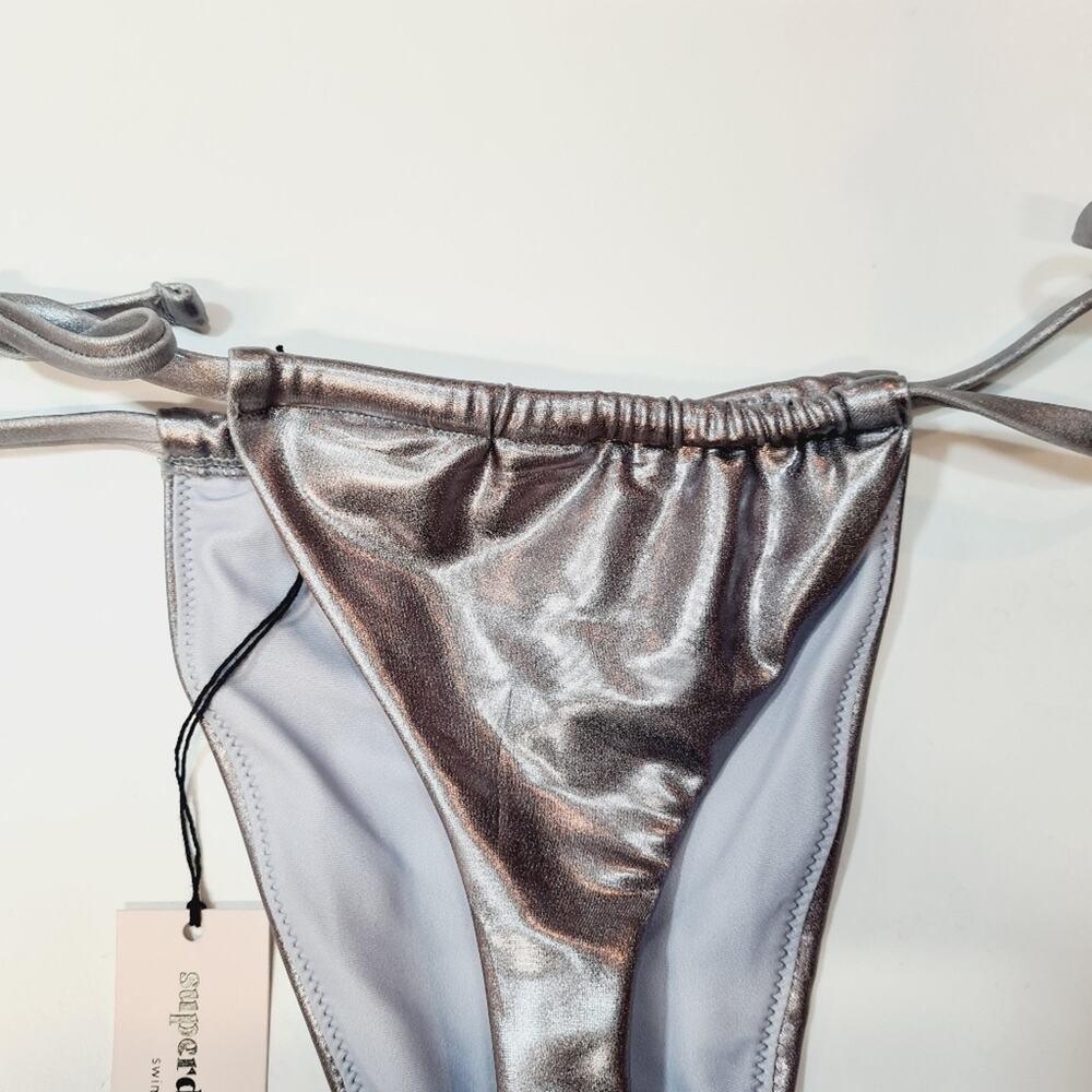 Superdown Danae Bikini Bottom in Silver - Picture 8 of 10